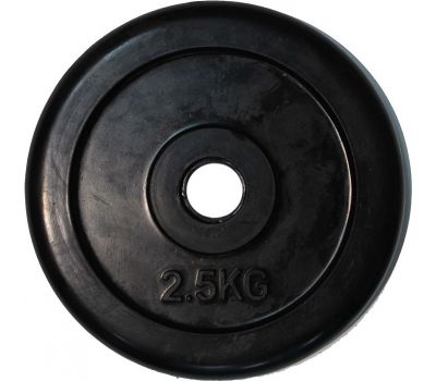 Диск для штанги черный обрезиненный D-26, 2,5 кг, фото 1