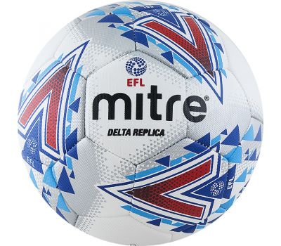 Мяч футбольный Mitre Delta Replica (Бело-сине-красно-голубой), фото 1
