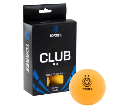 Мяч для настольного тенниса TORRES Club 2* (оранжевый), фото 1