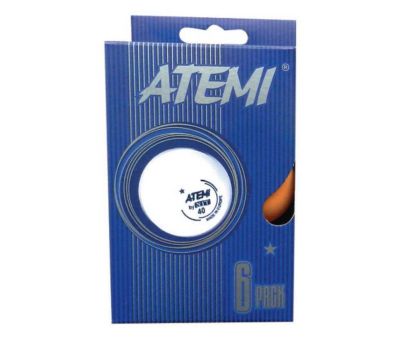 Мячи для настольного тенниса Atemi 1* оранж., 6 шт, фото 1