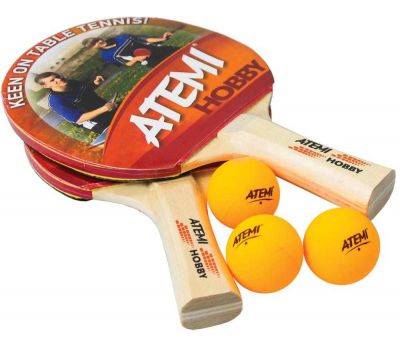 Набор для настольного тенниса Atemi Hobby SM (2 ракетки+3 мяча*+чехол), фото 1
