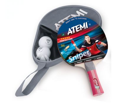 Набор для настольного тенниса Atemi Sniper APS (1 ракетка+чехол+2 мяча***), фото 1