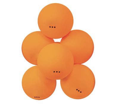 Мячи для настольного тенниса Атеми 3*, пластик, 40+, оранж., 6 шт, фото 1