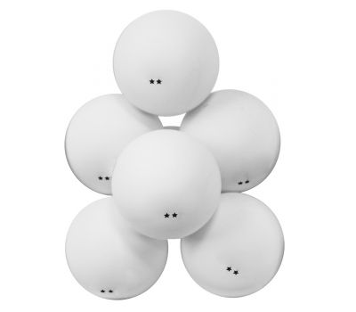 Мячи для настольного тенниса Атеми 2*, пластик, 40+, бел., 6 шт, фото 1