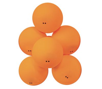 Мячи для настольного тенниса Атеми 2*, пластик, 40+, оранж., 6 шт, фото 1