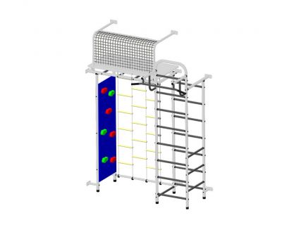 Детский спортивный комплекс Пионер 10ЛМ со скалодромом бело/серый