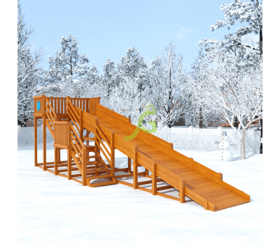 Зимняя деревянная горка Snow Fox, скат 8 м