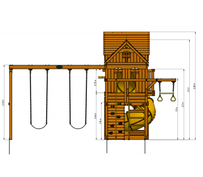 Детский деревянный игровой комплекс ПАНОРАМА с винтовой трубой, фото 13