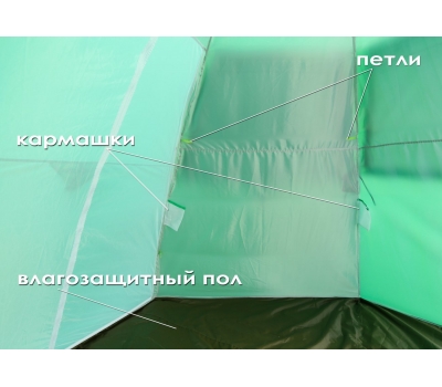 Всесезонная универсальная палатка ЛОТОС 5У (легкий тент; стеклокомпозитный каркас), фото 16