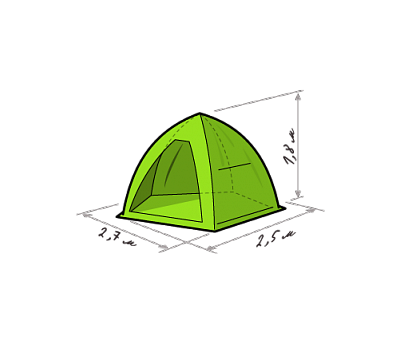 Летняя палатка ЛОТОС 3 Саммер (встроенное дно, стеклокомпозитный каркас), фото 1