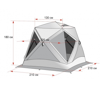 Зимняя палатка ЛОТОС Куб 3 Классик С9 (стеклокомпозитный каркас) модель 2020, фото 3