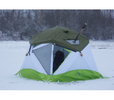 Зимняя палатка ЛОТОС КубоЗонт 4 Классик Термо (утепленный тент; стеклокомпозитный каркас) модель 2022, фото 16
