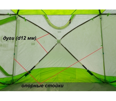 Зимняя палатка ЛОТОС КубоЗонт 4 Компакт Термо (утепленный тент; стеклокомпозитный каркас) модель 2022, фото 11