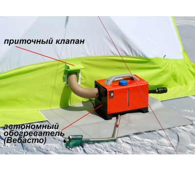 Зимняя палатка ЛОТОС КубоЗонт 4 Классик Термо (утепленный тент; стеклокомпозитный каркас) модель 2022, фото 11