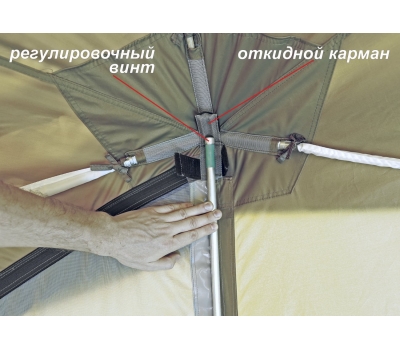Универсальная палатка ЛОТОС КубоЗонт 6-У Классик (влагозащитный колпак; стеклокомпозитный каркас), фото 14