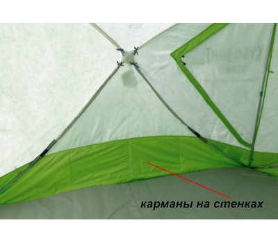 Зимняя палатка ЛОТОС КубоЗонт 4 Классик Термо (утепленный тент; стеклокомпозитный каркас) модель 2022, фото 9