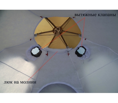 Внутренний тент-капсула ЛОТОС 5УТ (утепленный; огн. клапан; пол) для палаток, фото 3