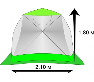 Зимняя палатка ЛОТОС Куб 3 Классик Термо (утепленный тент; стеклокомпозитный каркас), фото 1