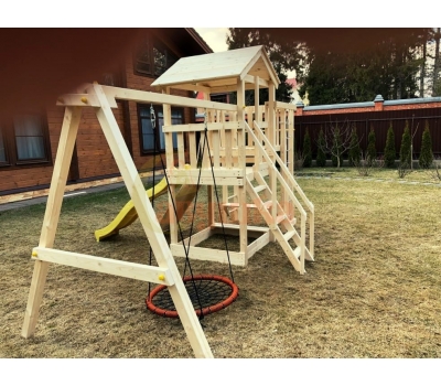 Детская площадка Савушка Мастер-3 с качелями-гнездо 1 метр, фото 7