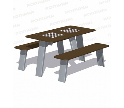 Стол со скамьями с рисунком «Шахматы» Romana 302.34.00-01, фото 1