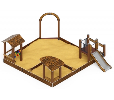 Песочный дворик с горкой (H=750) (Коричневый) ИО 6.01.05-02, фото 2