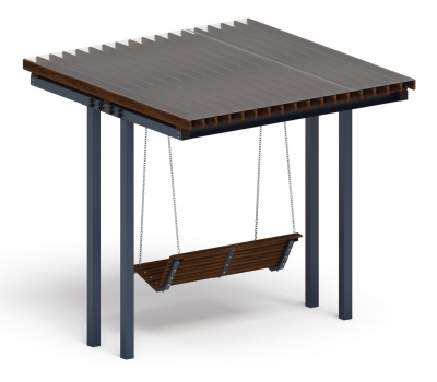 Пергола Тент с качелями (прямая) МФ 78.04.01 /с поликарбонатом/, фото 3