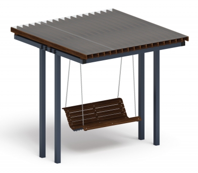 Пергола Тент с качелями (прямая) МФ 78.04.01 /с поликарбонатом/