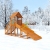 Зимняя деревянная горка IgraGrad Snow Fox Start с крышей, скат 4 м