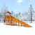 Зимняя деревянная горка Snow Fox (домик), скат 10 м