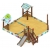 Песочный дворик с горкой (H=750) (Коты) ИО 6.01.05-03, фото 4