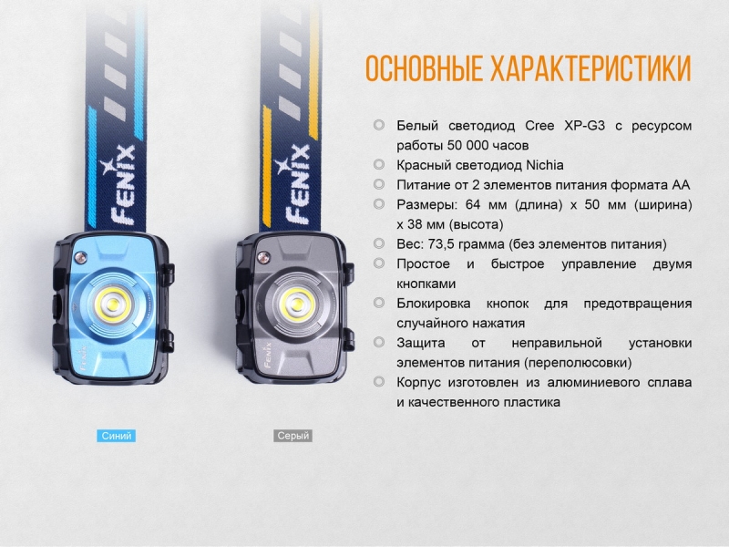 Налобный фонарь Fenix HL30 (2018) Cree XP-G3, синий, фото 16