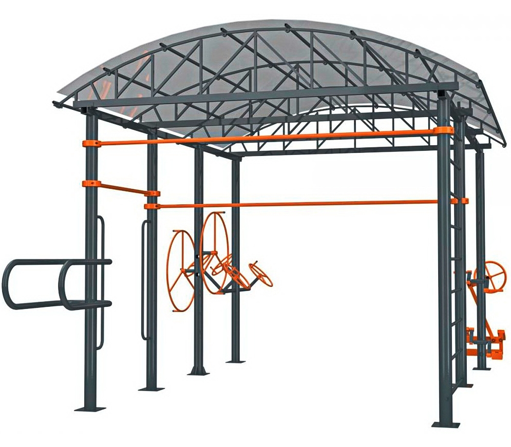 Навес с тренажерами УТИ002 купить по доступной цене | Уличные тренажеры и  другие группы товаров в интернет-магазине Air-Gym.ru