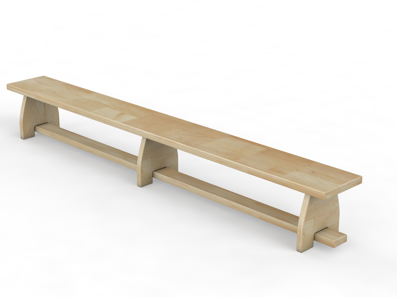 Скамейка гимнастическая с деревянными ножками (04.302.1)