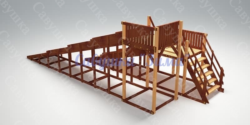 Зимняя деревянная игровая горка Савушка "Зима" - 7