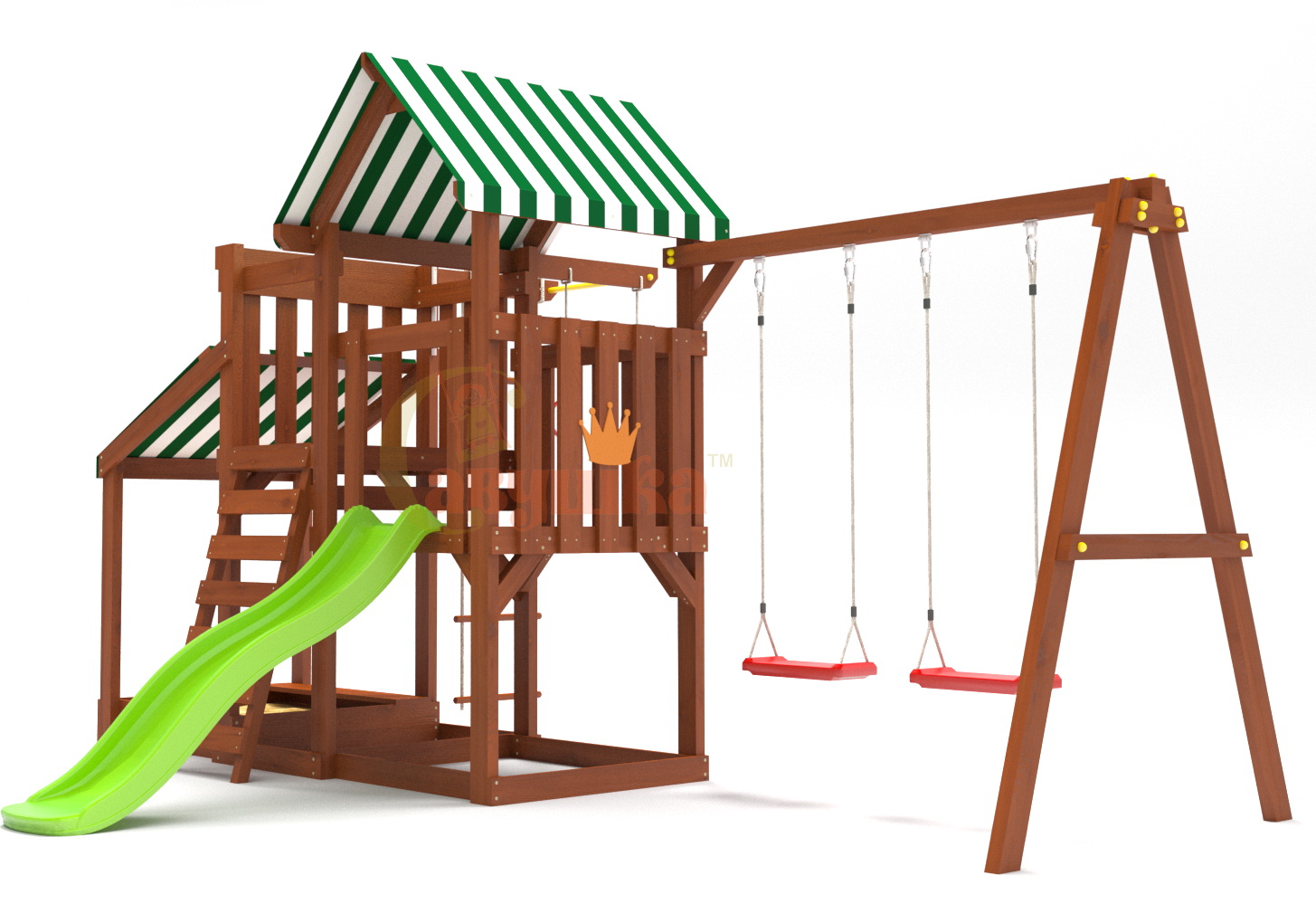 Детская площадка Савушка TooSun 3 с песочницей (горка 1,7 м)