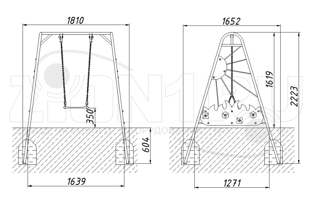 Качели детские ZION Луг (К007)