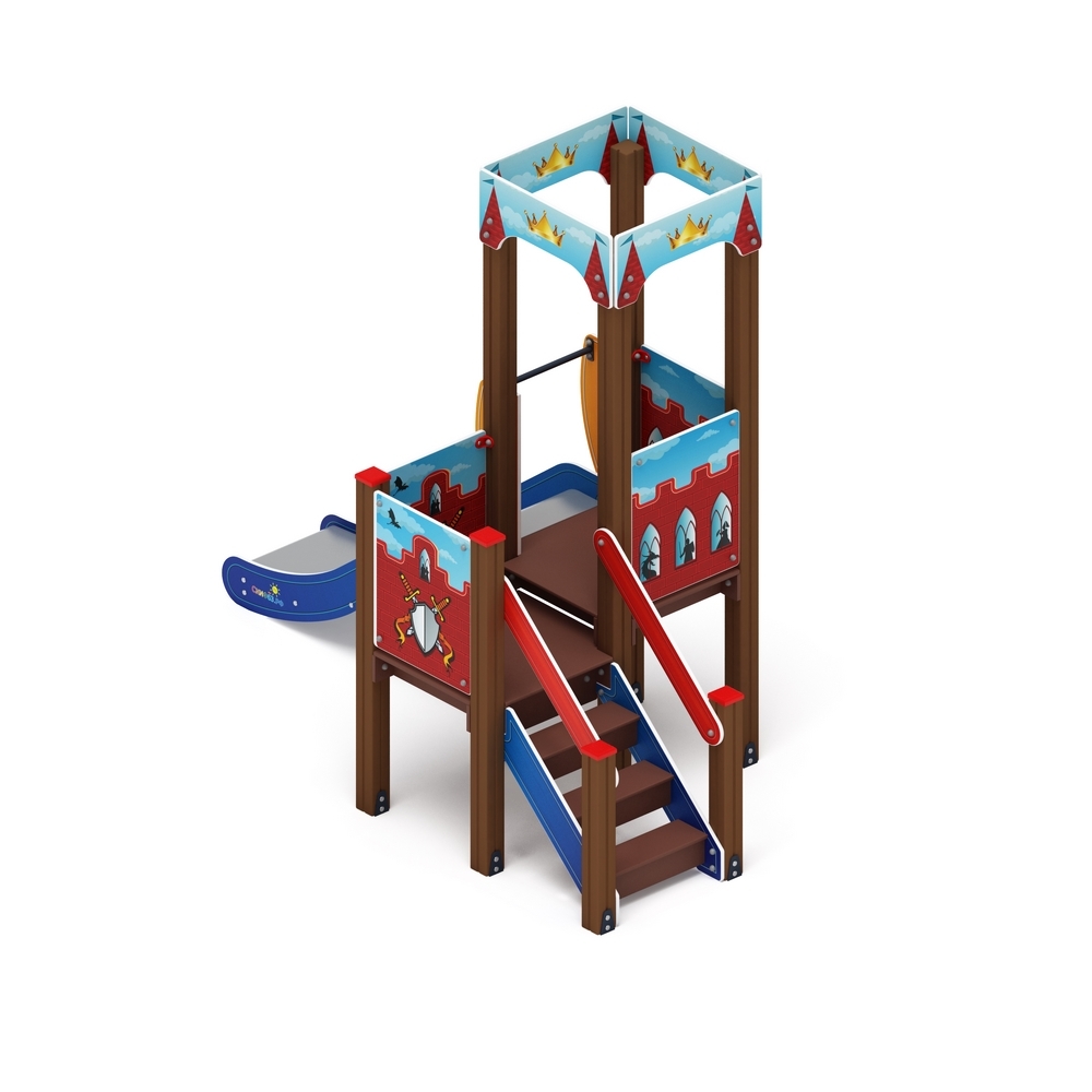 КОРОЛЕВСТВО (красное) детский игровой комплекс ДИК 1.15.01-03 (H=900)