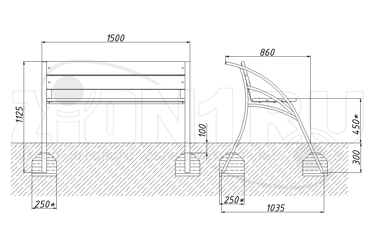 Скамейка парковая ZION ДП13 (СП186)