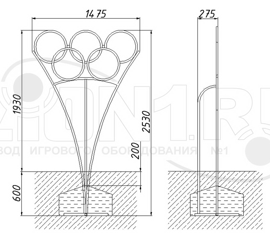 Мишень для бросания мяча ZION Олимпийские кольца (СЭ104)
