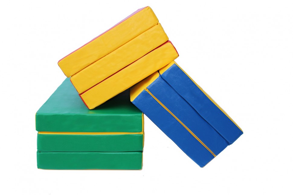 Мат № 4 (100 х 150 х 10) складной зелено/жёлтый