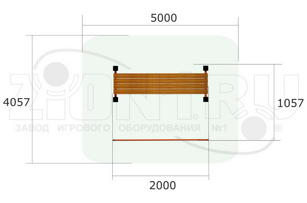 Скамья для пресса ZION с упором ВБ-200Б (ВБ018)