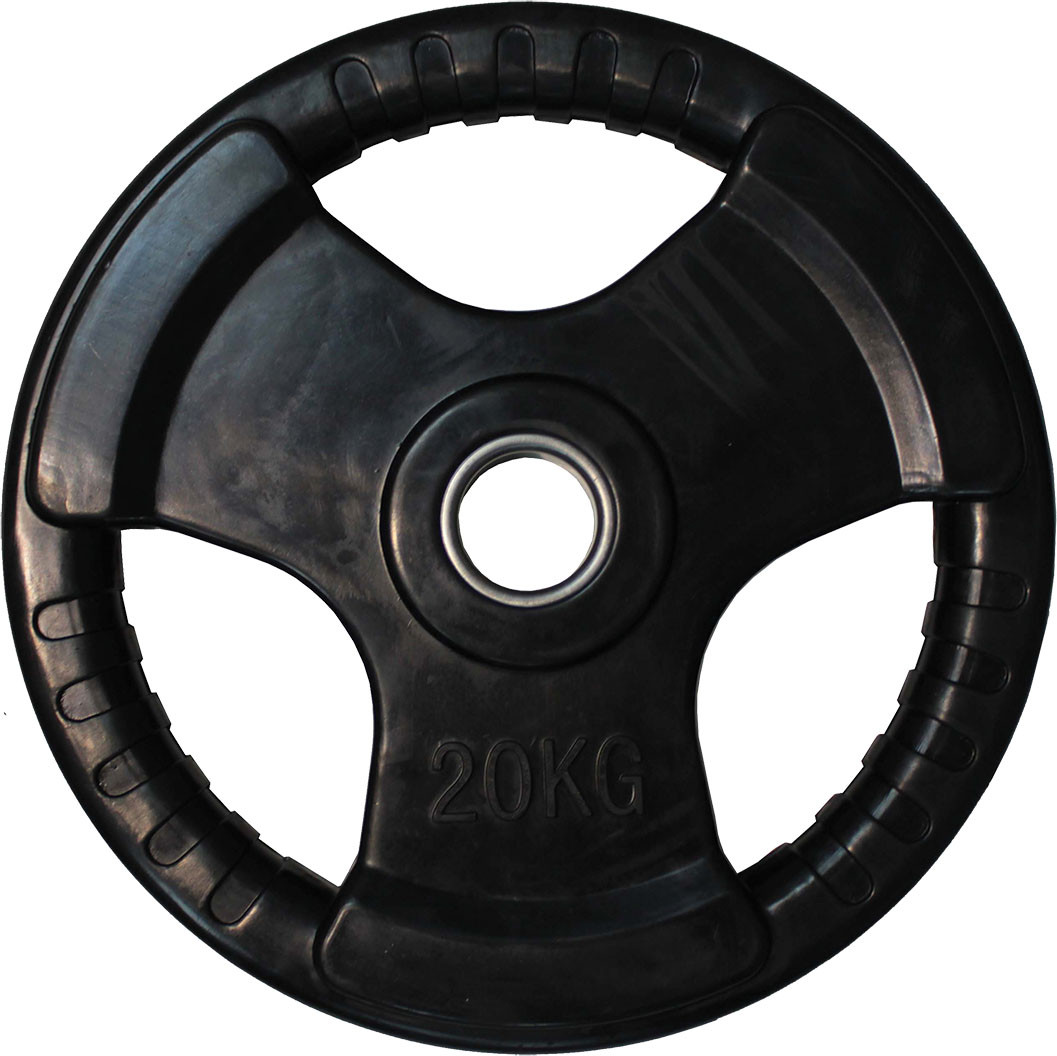 Диск для штанги черный обрезиненный D-51, 20 кг