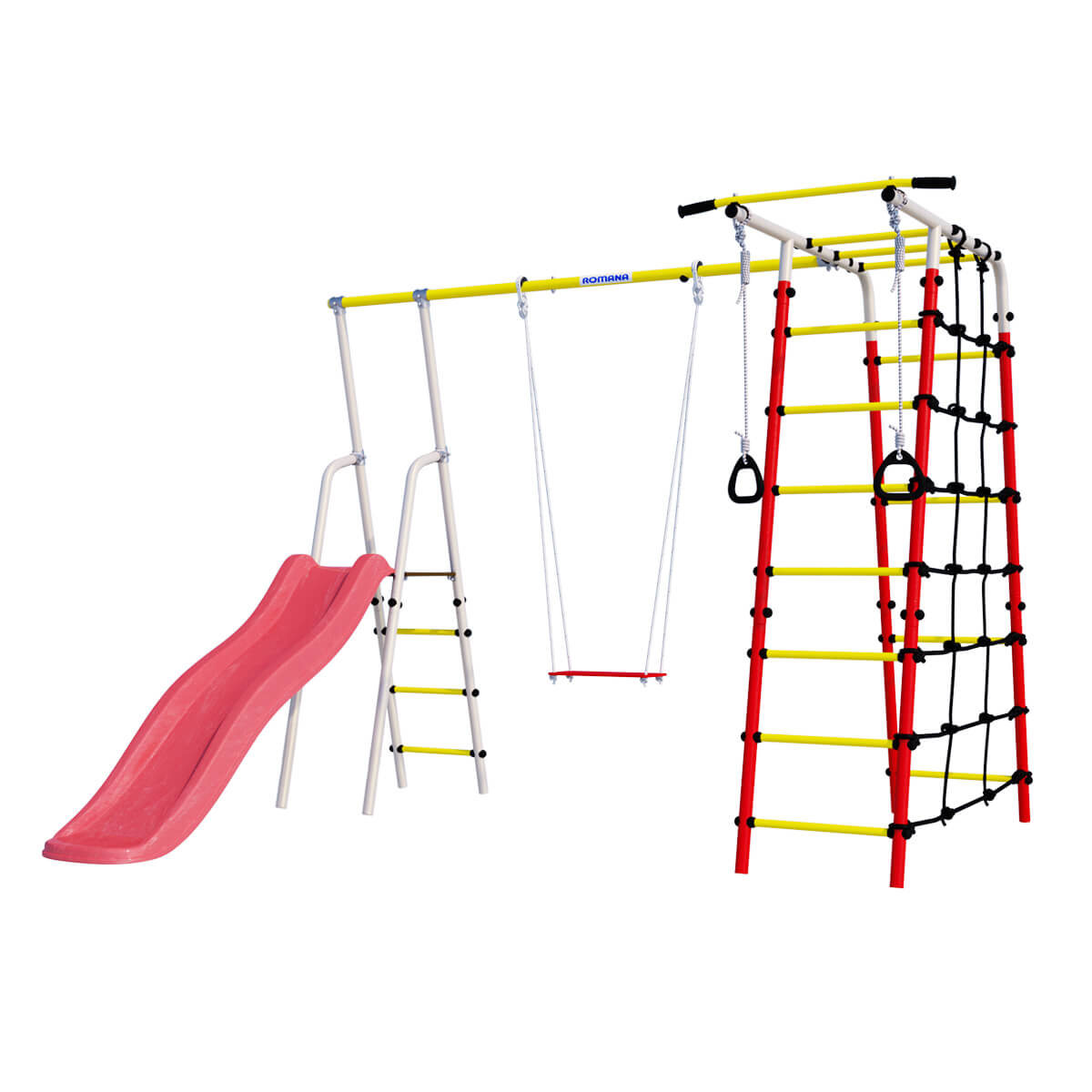 Детский спортивный комплекс для дачи Romana БОГАТЫРЬ R.103.07.04+1.Д-26.00 (фанерные качели)