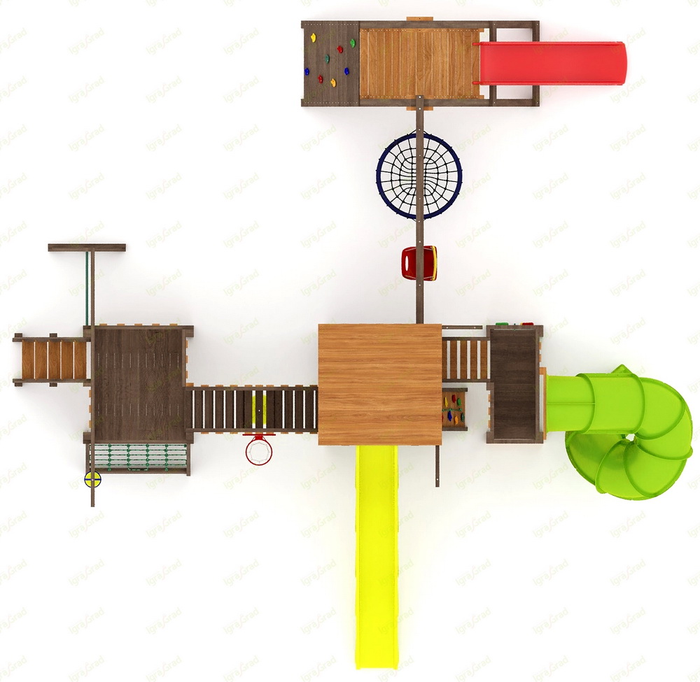 Детская площадка IgraGrad Панда Фани Мостик 2 с трубой 2,1м