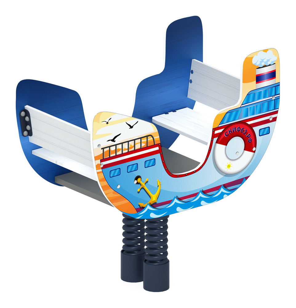 ПАРОХОДИК ДВУХМЕСТНЫЙ качалка на пружине ИО 23.17.01