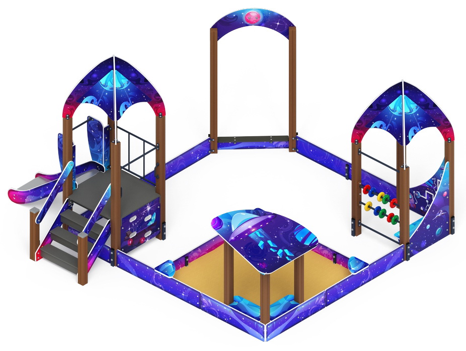 КОСМОПОРТ С ГОРКОЙ (H=750) песочный дворик (Космос) ИО 6.14.01-02