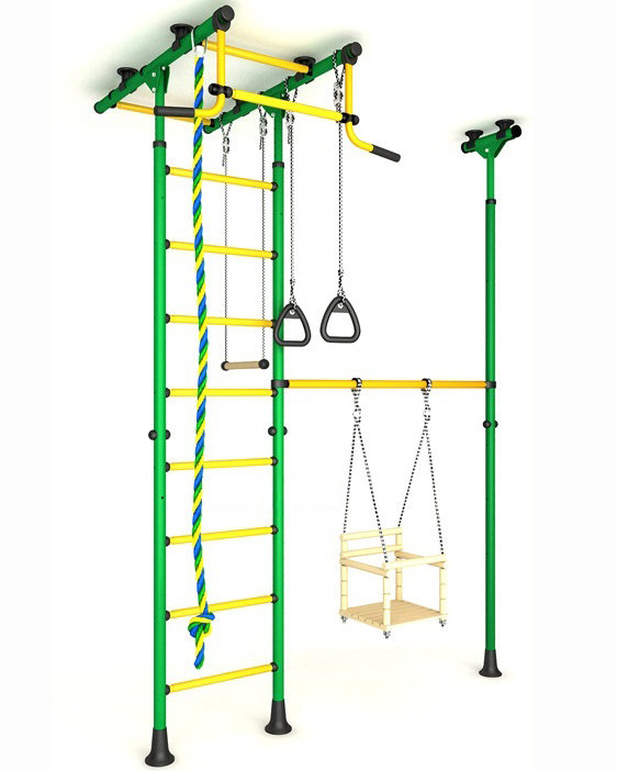 Детский спортивный комплекс ДСКМ "Карусель R33" (ДСКМ-3-8.06.Т.490.01-64) зелёно/жёлтый