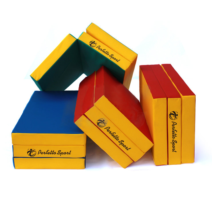 Мат № 4 (100 х 150 х 10) складной PERFETTO SPORT сине/жёлтый