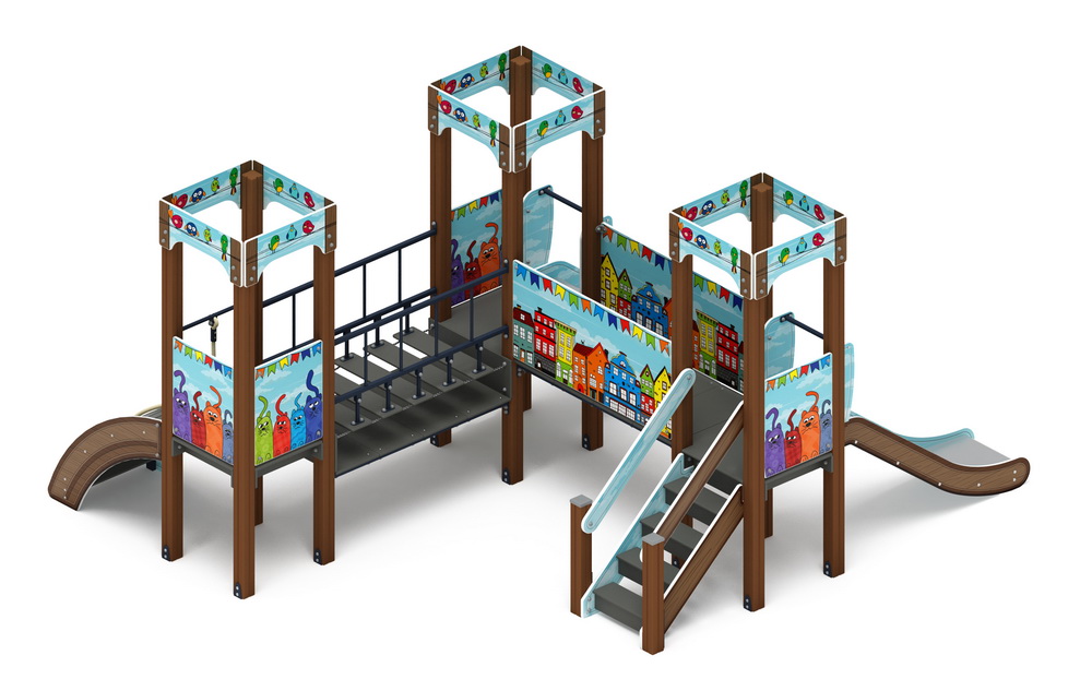 КОРОЛЕВСТВО (коты) детский игровой комплекс ДИК 1.15.03-11 (H=900)