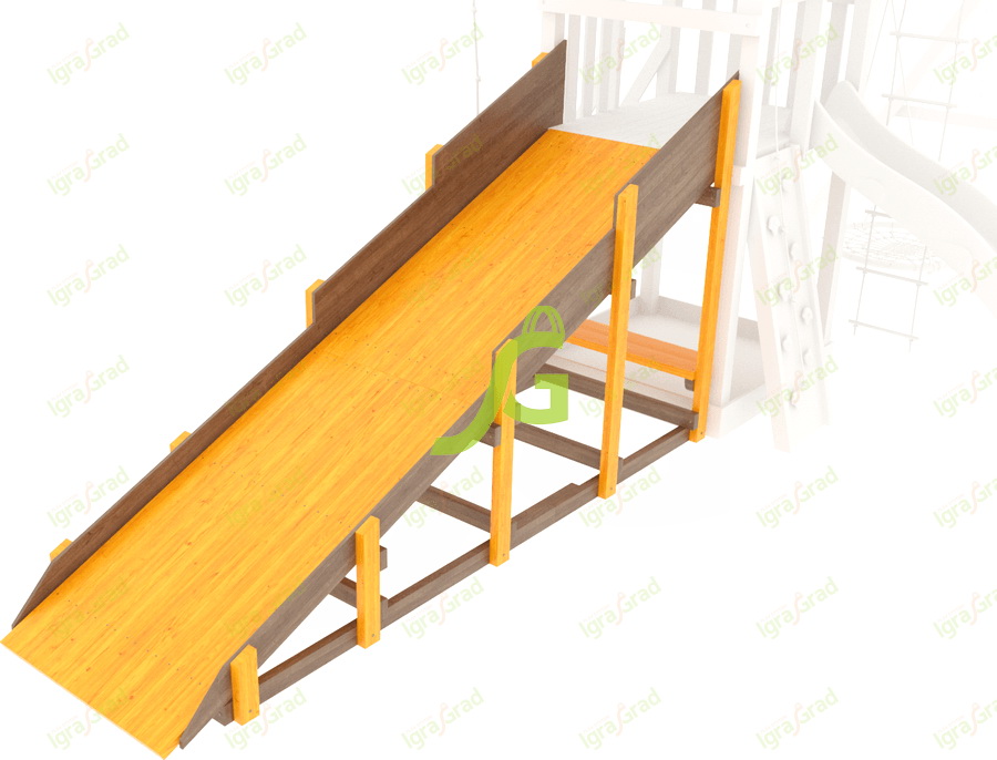 Модуль зимней деревянной горки Snow Fox для Спорт, скат 4 м